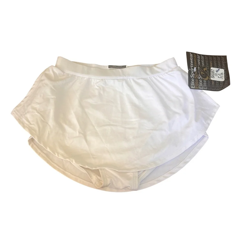 GK Elite Sportswear‎ White Gymnastics Dance Skort Skirt Child Large NWT Tennis
